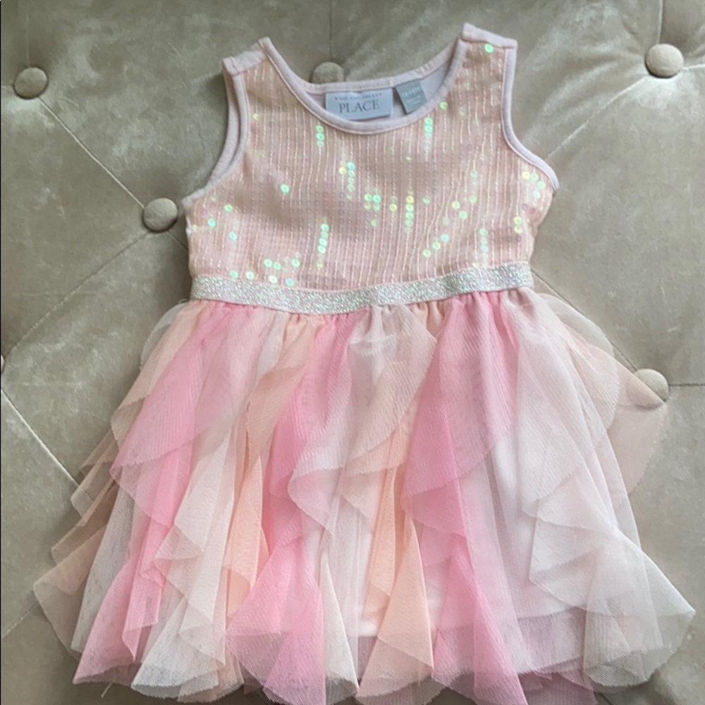Toddler pink dress with lace bottom cover